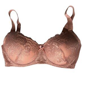 Sofra Bra Womens 36DD Peach Lace Detail Underwire